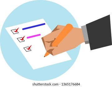 survey concept with characters. Can use for web banner, infographics, hero images. Flat isometric vector illustration isolated on white background