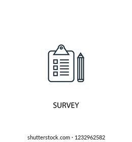 survey concept line icon. Simple element illustration. survey concept outline symbol design. Can be used for web and mobile UI/UX