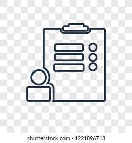 Survey concept vector linear icon isolated on transparent background, Survey concept transparency concept in outline style