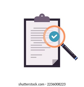 Estudio de la satisfacción de los clientes y lista de verificación de ilustraciones vectoriales planas.