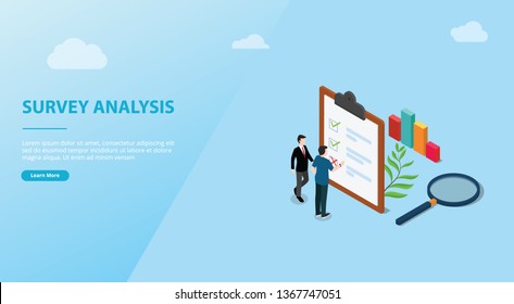 survey data analysis concept for website template banner space - vector