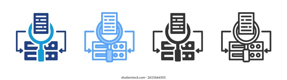 Survey Data Collection icon set multiple style collection