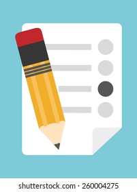 Survey design over blue background, vector illustration.