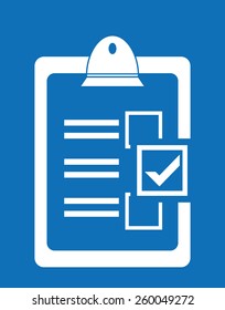 Survey design over blue background, vector illustration.
