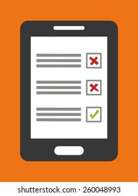 Survey design over orange background, vector illustration.