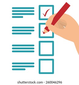 Survey design over white background, vector illustration.