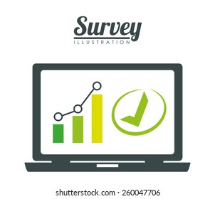 Survey design over white background, vector illustration.