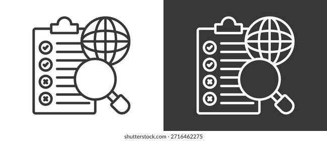 Conjunto De Iconos De Distribución De Encuesta Colección De Vector Aislada En Blanco Y Negro