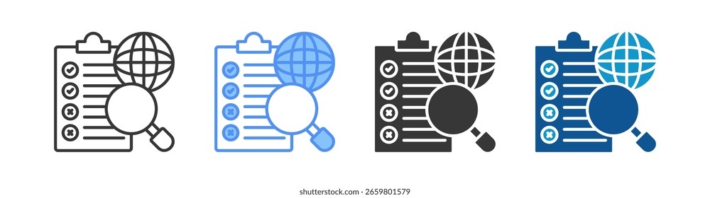 Encuesta Distribución Multistyle Icon set colección