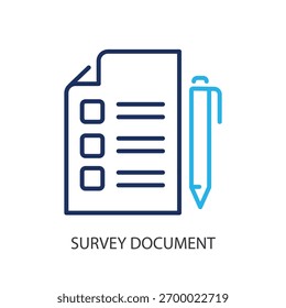 Survey document thin line icons. Original vector illustration.