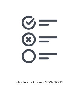 Survey and exam line icon. Checklist and questionaire vector outline sign.