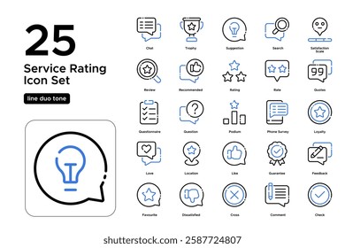 Survey and Feedback Analysis. Opinion Poll, Stars Rating, and Customer Response Symbols. Vector Illustration.