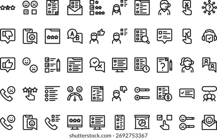 Ícones de pesquisa e feedback Coleção de ícones vetoriais de alta qualidade com traço editável. Ideal para projetos profissionais e criativos