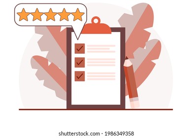 survey Feedback or rating concept. 