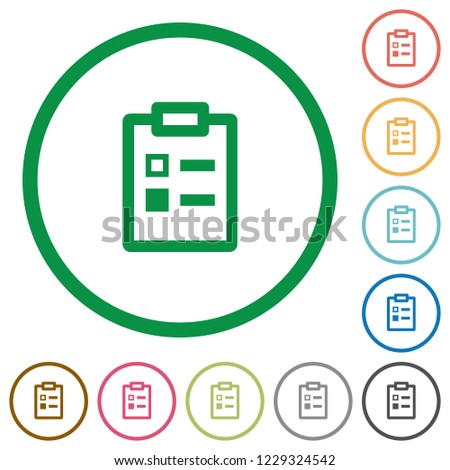 survey flat color icons