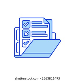 Survey Folder Filled Line Icon. linear style sign for mobile concept and web design. Outline vector icon.