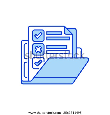 Survey Folder Filled Line Icon. linear style sign for mobile concept and web design. Outline vector icon.