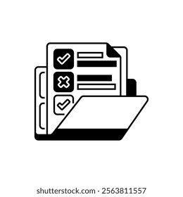 Survey Folder Glyph Icon. linear style sign for mobile concept and web design. Outline vector icon.