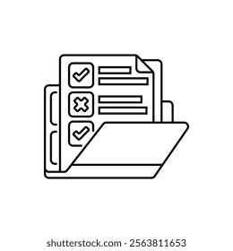 Survey Folder Line Icon. linear style sign for mobile concept and web design. Outline vector icon.