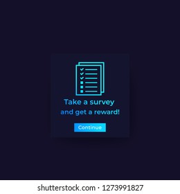 Survey form design, vector template