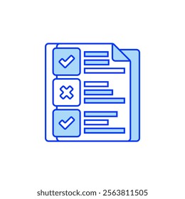 Survey Form Filled Line Icon. linear style sign for mobile concept and web design. Outline vector icon.