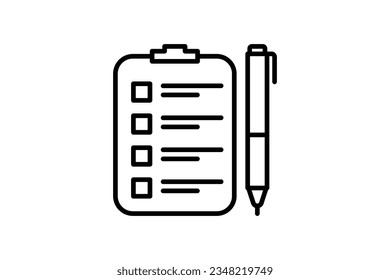 Survey Form Icon. Icon related to assessment. line icon style. Simple vector design editable