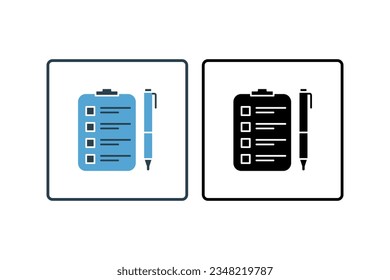 Survey Form Icon. Icon related to assessment. solid icon style. Simple vector design editable