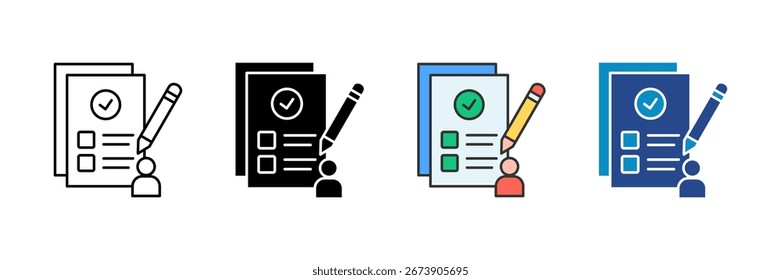 Survey Form Icon Set Multiple Style Collection