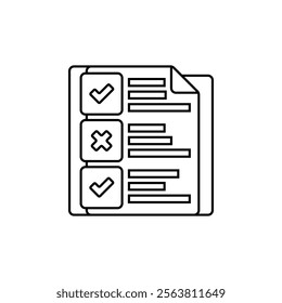 Survey Form Line Icon. linear style sign for mobile concept and web design. Outline vector icon.