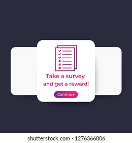 Survey form, vector template