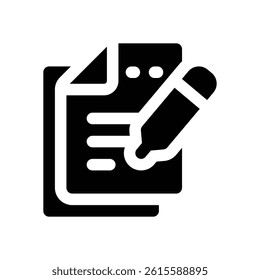 survey glyph icon. Strong and solid vector icon for websites, mobile interfaces, presentations, and visual branding. High quality and easy to edit.