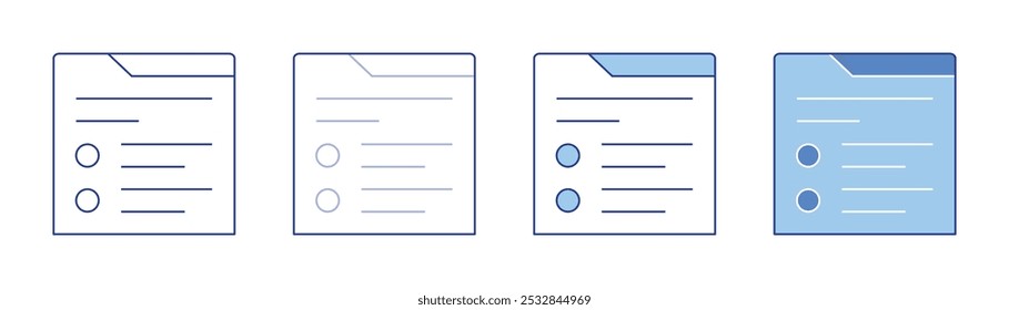 Umfragesymbol in 4 Stilen verfügbar. Dünne Linie, Fett, Duotone-Stil. Vektorgrafik. Bearbeitbarer Strich.