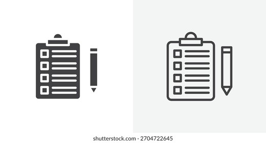 Survey icon. collection of editable stroke line and solid flat styles.