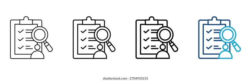Ícone de pesquisa estilo diferente estrutura de tópicos conjunto ilustração de vetor
