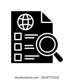 Survey Icon Glyph Vector Illustration
