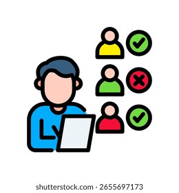 Survey Icon Lineal Color Vector Illustration