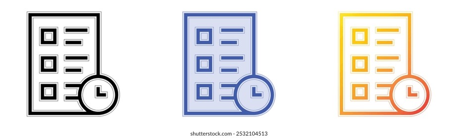 survey icon. Linear, Blue Fill and Gradient Style Design Isolated On White Background