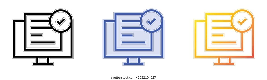 survey icon. Linear, Blue Fill and Gradient Style Design Isolated On White Background