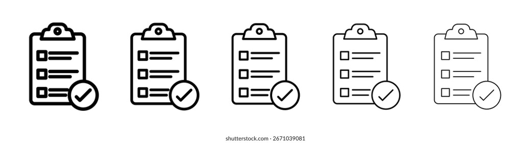 Logotipo de icono de Encuesta en colección de líneas de trazo