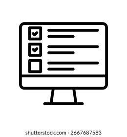Ilustración vectorial de contorno de icono de Encuesta