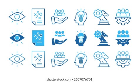 SURVEY icon set with multiple style evaluation, research, interview and result