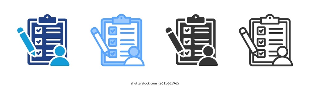 Survey icon set multiple style collection