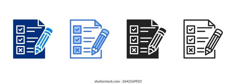 Survey Icon Set Multiple Style Vector Illustration
