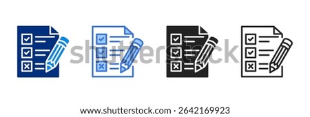 Survey Icon Set Multiple Style Vector Illustration