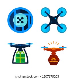 survey icon set. vector set about drone icons set.