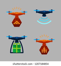 survey icon set. vector set about drone icons set.
