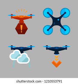 survey icon set. vector set about drone icons set.
