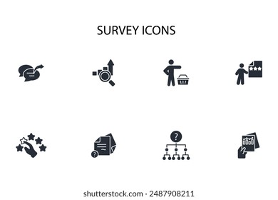 Survey icon set.vector.Editable stroke.linear style sign for use web design,logo.Symbol illustration.