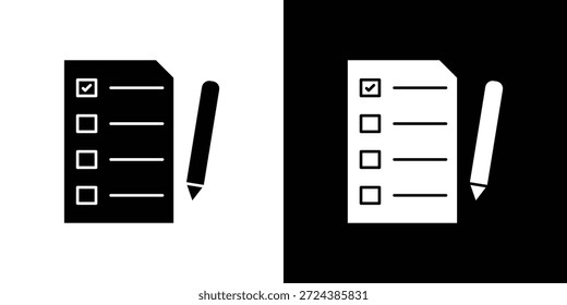 Umfragesymbol einfache flache grafische Illustrationen. Schwarz-weiße Silhouette Vektor