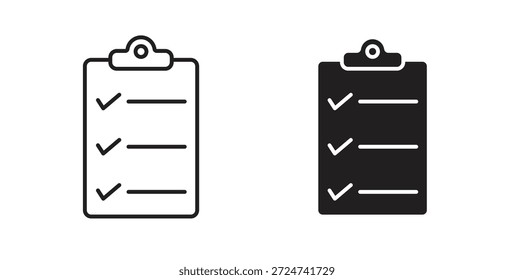 Vectores simples del icono de la Encuesta en negro, convenientes para los proyectos